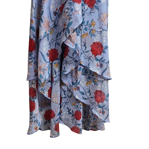 NWT Bardot Womens Floral High-Low Cold Shoulder Wrap Dress 4 Boho Cottagecore - Picture 5 of 12